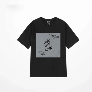 แขนสั้นcrew neckเสื้อยืดผ้าฝ้าย 100% พิมพ์ลาย Rap Kanye West True Love สไตล์ฮิปฮอป แฟชั่นฤดูร้อน สําหรับผู้ชาย และผู้หญิ