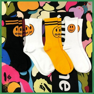 Smiling Face Socks Fashion Brand Justin Justin Bieber Drew Street Skateboarding Basketball Ins Couple