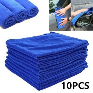 10pcs ผ้าไมโครไฟเบอร์ทำความสะอาดผ้าเช็ดรถ Valeting ขัดแปรงล้างครัว