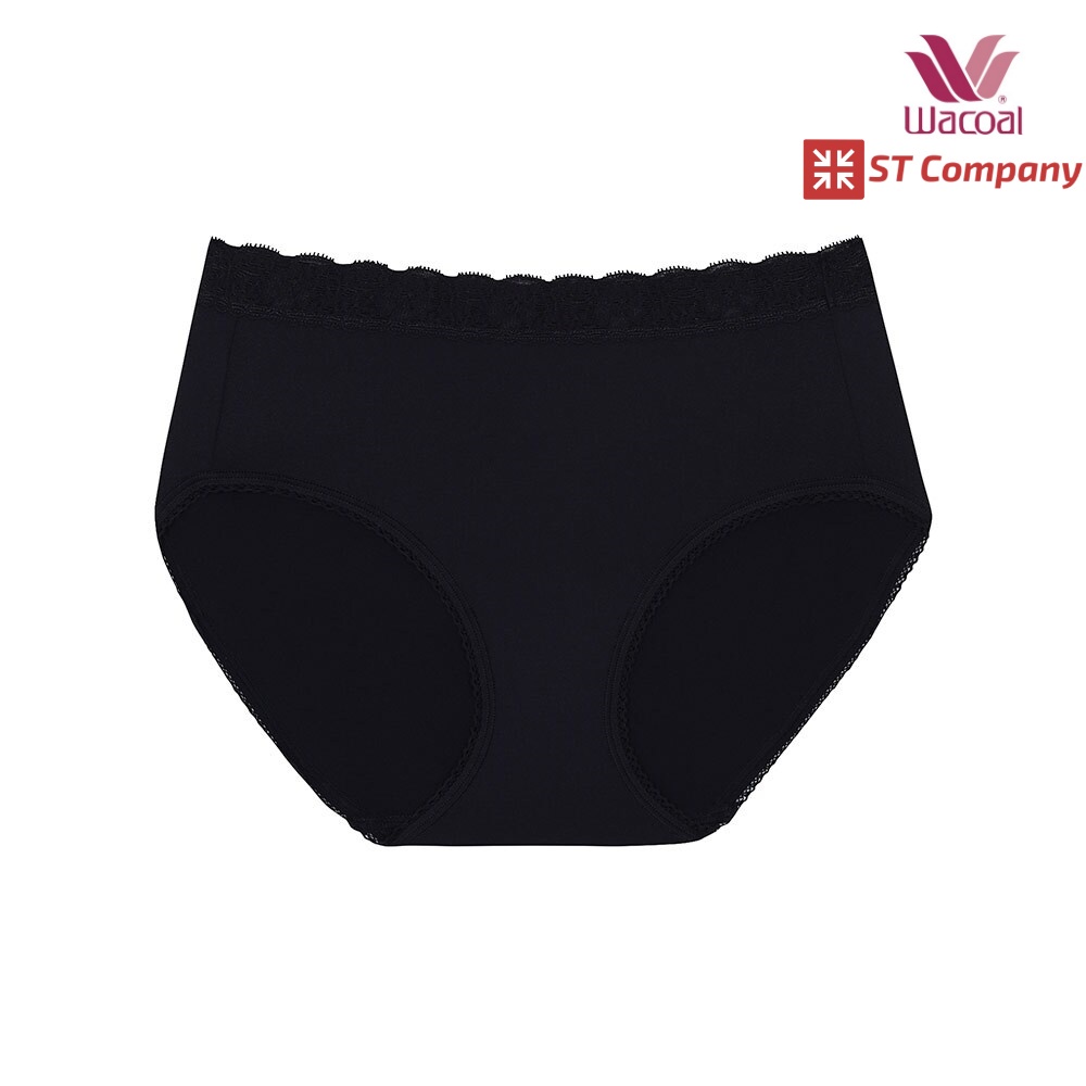 Wacoal Panty กางเกงใน  ขอบลูกไม้ ทรงเต็มตัว (Short) สีดำ (1 ตัว) รุ่น WU4M02 กางเกงในผู้หญิง ผู้หญิง