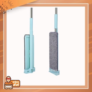 ไม้ถูพื้น Flat Mop แบบรีดน้ำและฝุ่นผงในตัว ไม้ถูพื้นแบบรีดในตัว ไม้ถูพื้นพร้อมผ้า 2 ผืน ไม้ถู ถูพื้น ทำความสะอาด