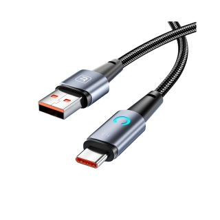 Toocki 6A USB Type C สายชาร์จเร็วมาก พร้อมไฟแสดงสถานะ LED สายชาร์จ Micro USB การส่งข้อมูล