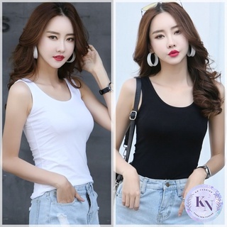 🎏Korea NEW เสื้อกล้ามคอกลมสีพื้น 2สี