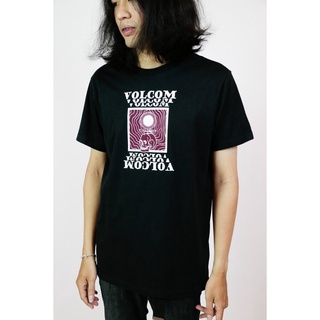 เสื้อยืดผ้าฝ้ายพิมพ์ลายขายดี UU street VOLCOM เสื้อยืดผู้ชาย แขนสั้น T-Shirt (VAF231904) BLACK S ผ้าฝ้ายแท้