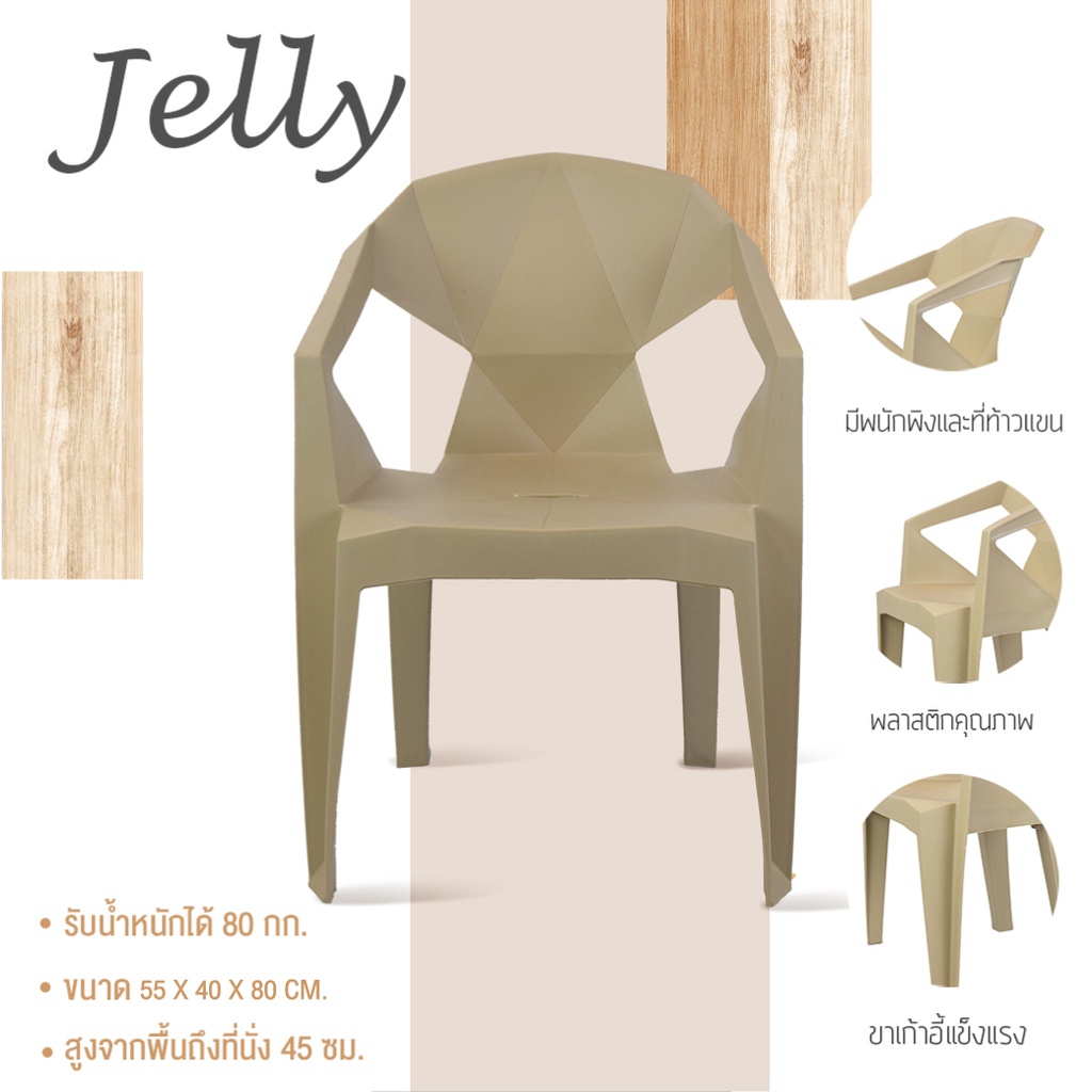 [ ขายส่ง5ตัว ] เก้าอี้ PP รุ่น Jelly มีให้เลือก 4 สี สีดำ สีขาว สีเทา สีน้ำตาล ดีไซน์สไตล์โมเดิร์น มินิมอล #DC-23