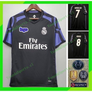 เสื้อกีฬาแขนสั้น ลายทีมฟุตบอล Real Madrid Third Away 16/17 2016/2017 BELE11 RONALDO 7 SERGIO Ramos 4