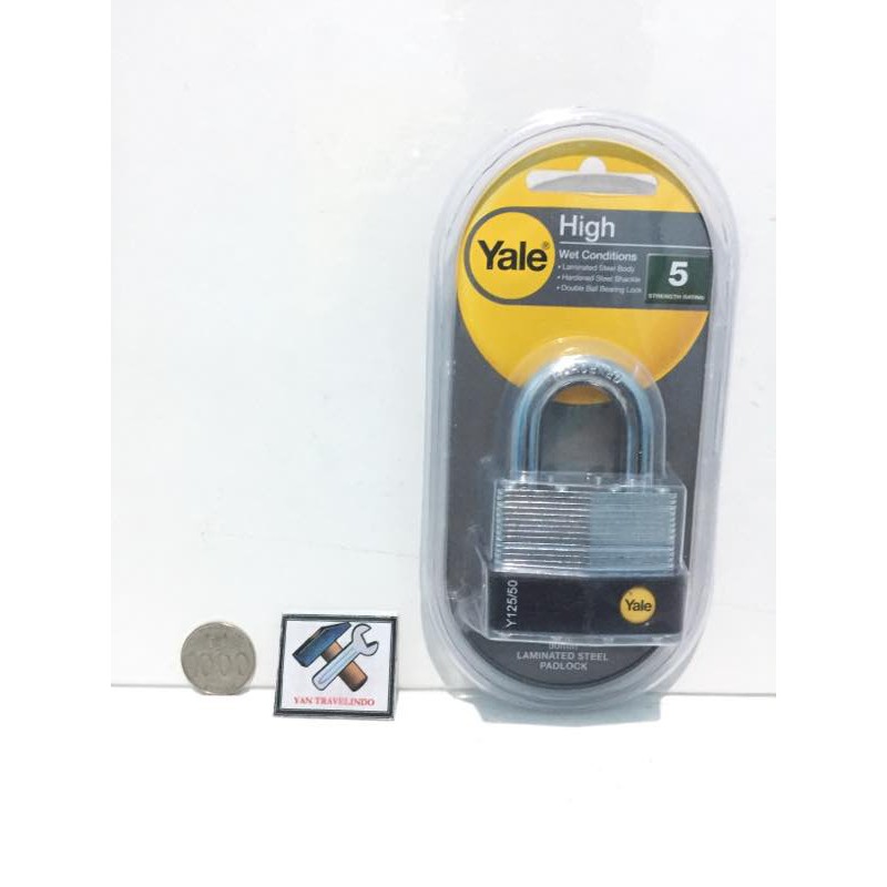 ORIGINAL YALE PADLOCK OUTDOOR STAINLESS STEEL GARAGE FENCE PADLOCK