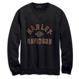 เสื้อสเวตเตอร์ลิขสิทธิ์แท้ HARLEY-DAVIDSON Felt Letter Slim Fit Pullover Sweatshirt