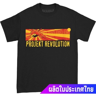 เสื้อยืดแฟชั่น ผ้าฝ้าย 100%ROUNDผู้ชาย Linkin Park Mens Project Revolution T-Shirt Small Black sale เสื้อยืดผ้าฝ้าย siz