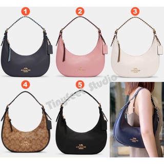 Coach C4108 C1322 C1320 Bailey Hobo Leather Signature Coated Canvas Women Handbag Shoulder Half Moon Bag . กระเป๋า