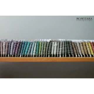 MOMOTARA No. 3006 (ชุดที่ 1) เทปทอ Knit ลายโค้ง Scroll Knit ขนาด 0.7 CM ยาว 18 หลา เทป ริบบิ้น วัสดุตกแต่ง diy งานฝีมือ
