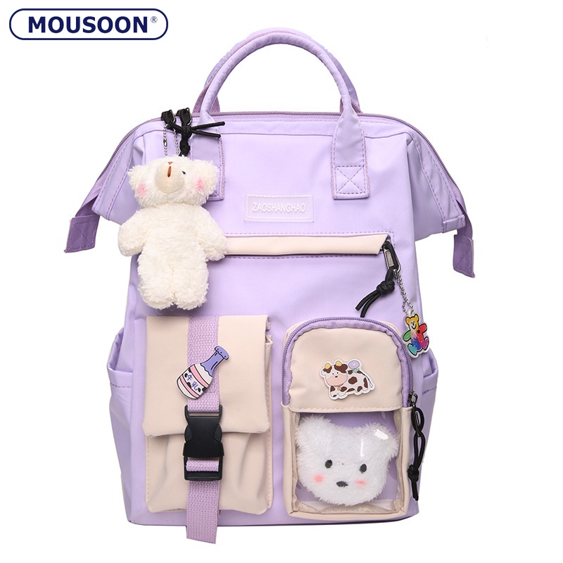 กระเป๋า Mousoon กระเป๋าเป้สะพายหลังสไตล์ญี่ปุ่น กระเป๋าเป้สะพายหลังโรงเรียนมัธยมเวอร์ชั่นเกาหลี