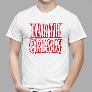 ใหม่ เสื้อยืด พิมพ์ลายโลโก้วงร็อค Earth Crisis สีขาว สําหรับผู้ชาย