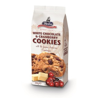 Merba Patisserie รส White Chocolate &amp; Cranberry Cookies ขนาด 200 g คุกกกี้เมอร์บา จากเนเทอร์แลนด์