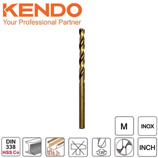 KENDO 10304504 ดอกสว่านเจาะสแตนเลส(โคบอลท์) 4.5 × 80mm (1 ชิ้น/แพ็ค)