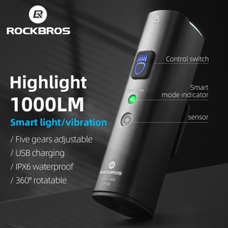 Rockbros 2022 ไฟหน้าจักรยาน IPX6 กันน้ํา ชาร์จ USB อุปกรณ์เสริมจักรยาน