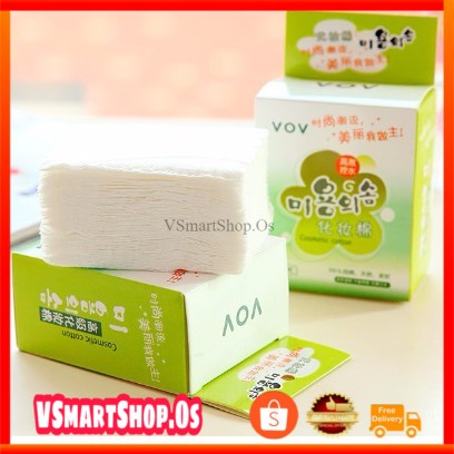 100 ชิ้น Vov ทําความสะอาดเครื่องสําอางผ้าฝ้ายนุ่มแต่งหน้า Remover Cuci แต่งหน้า