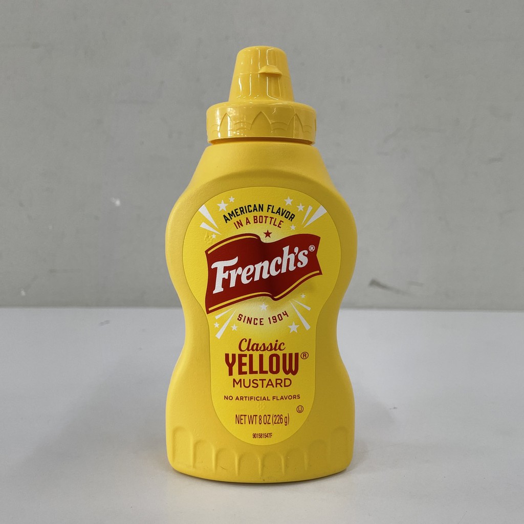 French's Classic Yellow Mustard เฟร้นช์ส คลาสสิค เยลโล่ มัสตาร์ด (ซอสมัสตาร์ด) 226 กรัม