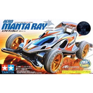 Mini 4 WD รถรางมอเตอร์ Tamiya 94991 AERO MANTA RAY(GOLD METALLIC) 1/32