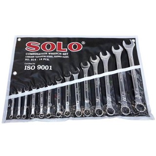 Solo ชุดประแจ แหวนข้างปากตาย อุปกรณ์งานช่าง 14ตัว/ชุด รุ่น814