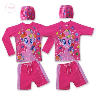 ชุดว่ายน้ำเด็กผู้หญิง My Little Pony โพนี่ (ลิขสิทธ์แท้) แถม หมวก และ ถุงใส่ชุด ชุดว่ายน้ำเด็ก ชุดว่ายน้ำ