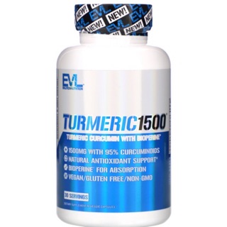 ฉลากใหม่ Turmeric  curcumin 1500 mg with Bioperine  90 capsules หรือ ยี่ห้ออื