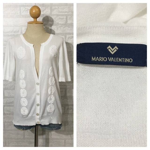 เสื้อคาค์ดิแกน แขนสั้น  มือสอง  Brand : MARIO VALENTINO