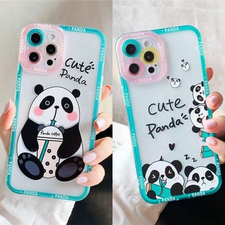 เคสมือถือ แบบนิ่ม ลายแพนด้าน่ารัก ป้องกันเลนส์ สําหรับ VIVO Y53S Y51 Y51A Y31 2021 Y33S Y21S Y21 Y52 Y72 5G Y15S Y15A Y20 Y20i Y12S Y12A Y20s G Y30 Y50 Y30i Y12 Y15 Y17 U10