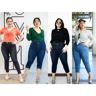 กางเกงยีนส์สาวBigsize8 ส่วน ผ้าสลาฟฮ่องกง