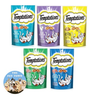 Temptations ขนมแมวกรุบกรอบ สอดไส้ ปริมาณ 85g มี5รส