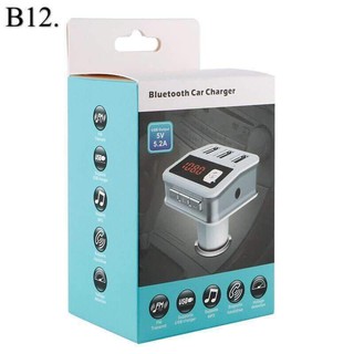 BC12 Car Bluetooth CarKit FM Transmitter with 3 USB Car Charger 2.1A (สินค้ามีพร้อมส่ง)