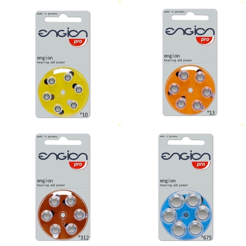 ถ่านเครื่องช่วยฟัง Engion ZA10, ZA13 , ZA312, ZA675 แพค 6 ก้อน 1.4V Made in Germany ของแท้