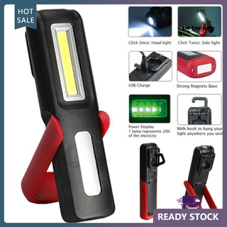 Ptca ไฟฉาย LED COB แม่เหล็ก แบบพกพา ชาร์จ USB