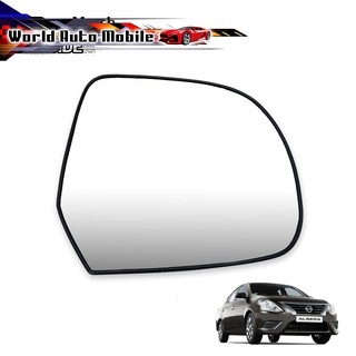 เนื้อเลนส์กระจก เลนส์กระจกมองข้าง ข้าง ขวา ใส่ Nissun March, Almera ปี 2012-2019 Right Wing Side Door Mirror Glass Len