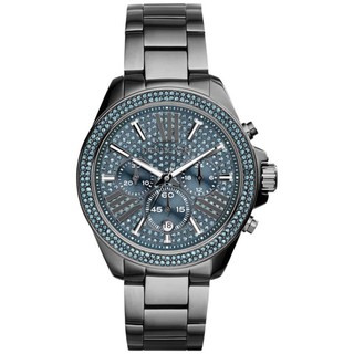 Michael Kors MK6097 Wren Chronograph BlueCrystal Pave Dial Gunmetal Ion-plated