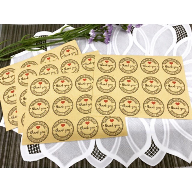 ST-19 Thank You-Handmade-Especially For You Round Sticker (60 สติ๊กเกอร์)