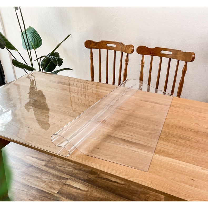 Look After ผ้าปูโต๊ะ ผ้าปูโต๊ะกันน้ำ PVC สีใส หนา ทนทาน ขนาด 60x60cm/ 60x120cm