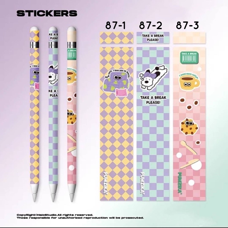 Halo Studio Sticker for Apple pencil Gen 1 Gen 2 สติกเกอร์ apple pencil [ลายที่ 87]