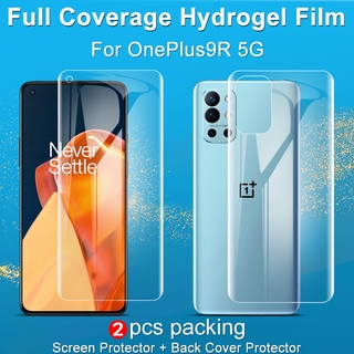 Imak OnePlus 9R 5G ฟิล์มกันรอยหน้าจอ แบบเต็ม 1 + 9R 5G นิ่ม ใส ด้านหลัง ฟิล์มไฮโดรเจล