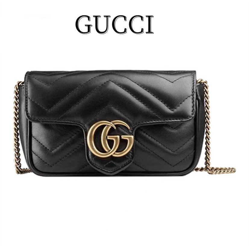 GUCCI Gucci Womens Bag Gucci Logo Tote Small Tote Solid Leather 