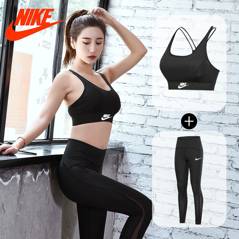 new)【Ready stock】Nike Yoga Set Women Sportswear Fitness Wear Yoga Workout Clothes Outdoor Gym Slim Running St Shopee