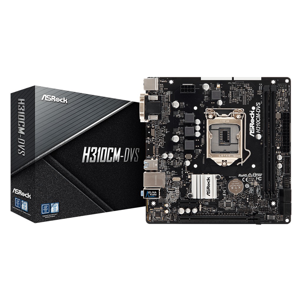 ASRock H310CM-DVS MAINBOARD Socket 1151v2 Support CPU Gen 8-9