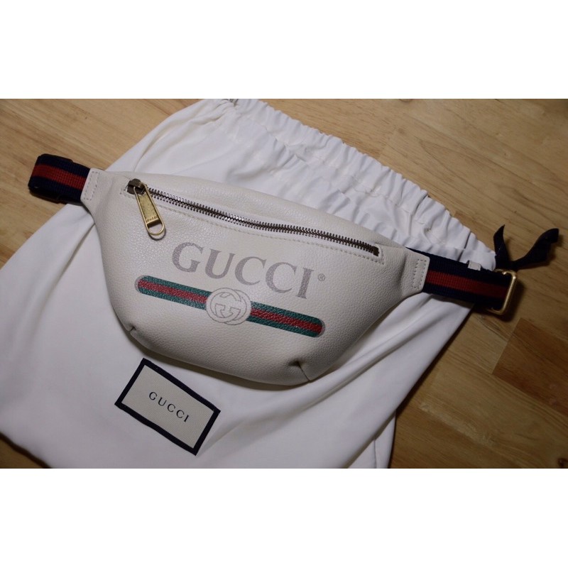 Gucci print small belt bag (White) ของแท้