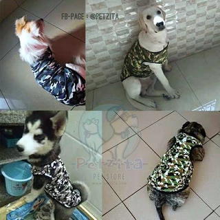 🇹🇭พร้อมส่ง🇹🇭 เสื้อสุนัขพันธุ์ใหญ่ 🐶🐕🦮 เสื้อแขนกุดลายแฟชั่น & ลายพลางทหาร เสื้อหมาใหญ่ สุนัขพันธุ์ใหญ่