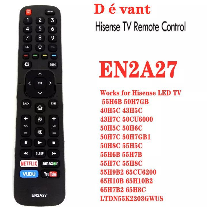 Dévant Hisense EN2A27 LED TV รีโมทคอนโทรล 55H6B ทํางานสําหรับ Devant Hisense LED TV 55H6B 50H7GB 40H
