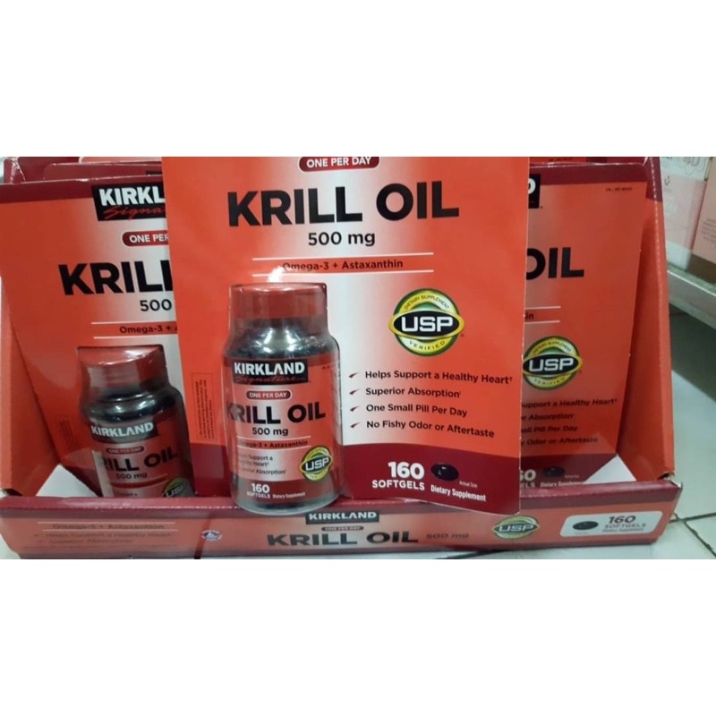 Krill Oil 500 mg (160 Softgels) บำรุงหัวใจ