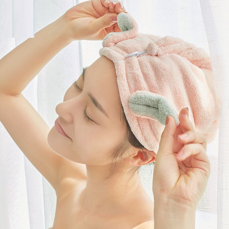 นําเข้า MICROFIBER แชมพู TOWEL HEAD TOWEL HAIR DRYER HEADBAND TIE