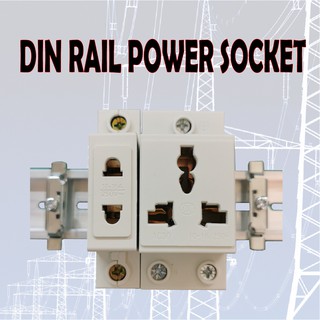 เต้าปล๊กแบบยึดรางปีกนก พร้อม Stopper - DIN Rail Power Socket with Stopper