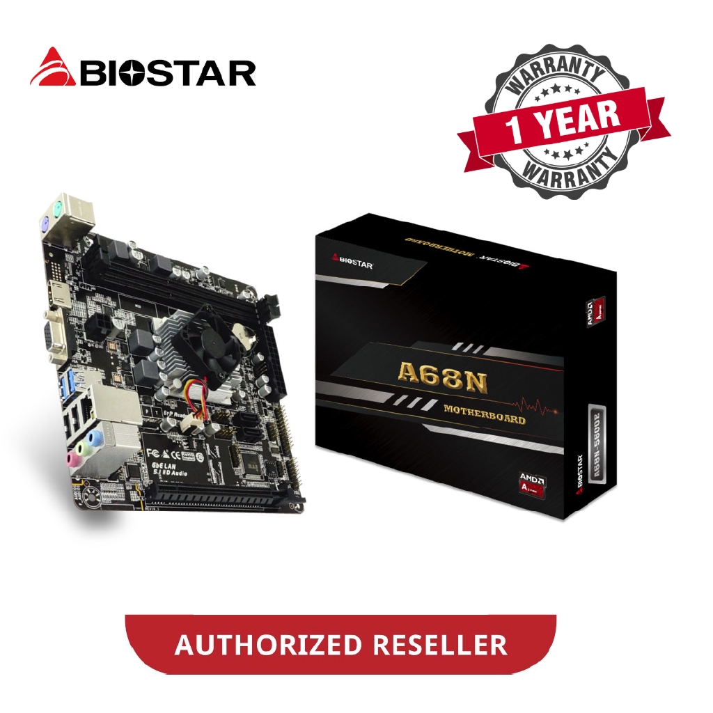 BIOSTAR A68N-5600E MOTHERBOARD ITX AMD (INCLUDED CPU)