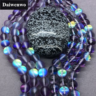 Dark Purple Labradourite Spectrolite Quartz Crystal Beads Smooth Frosted 6-12mm